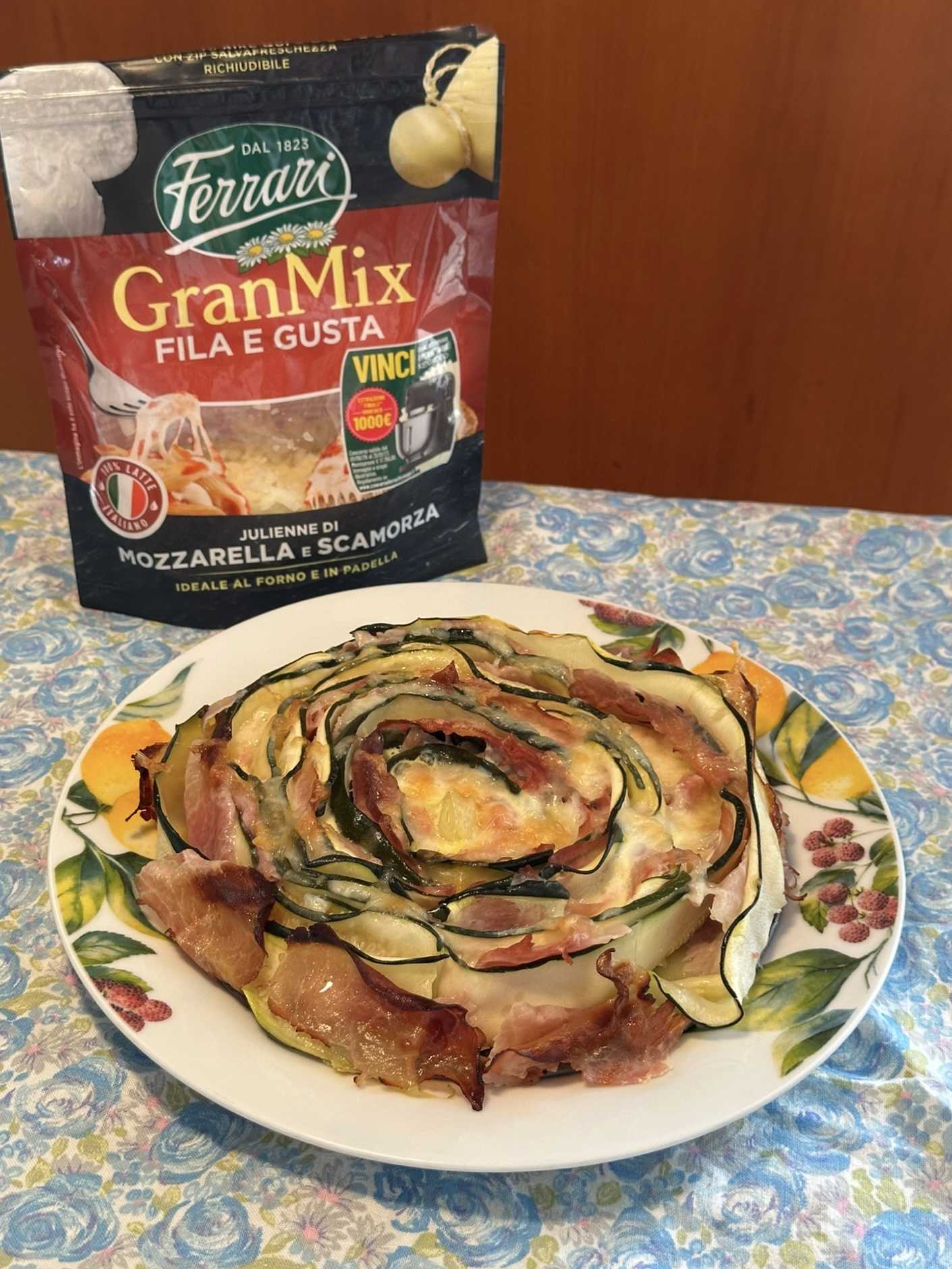 Rosa di zucchine e prosciutto