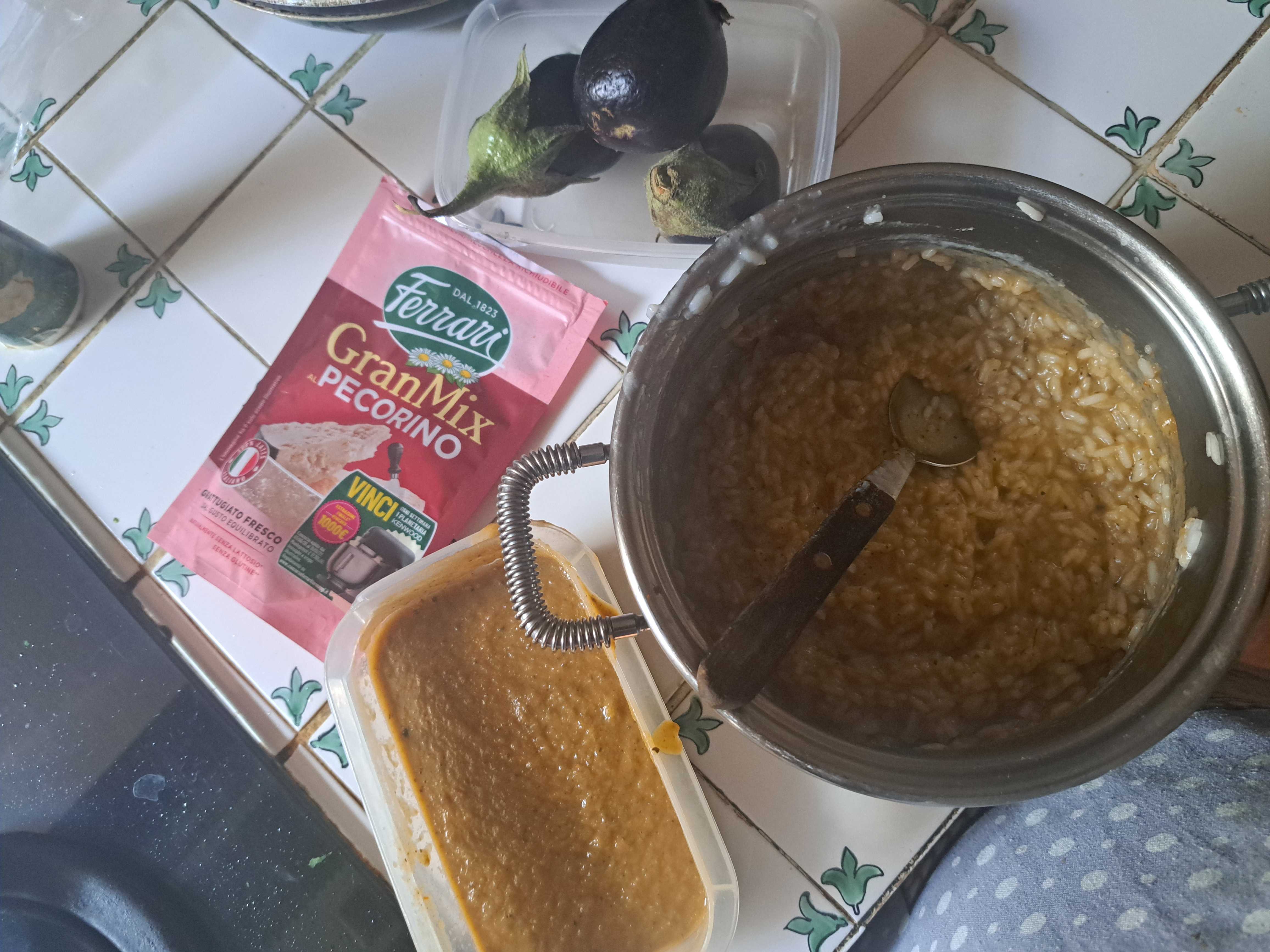 Risotto melanzane e percorino