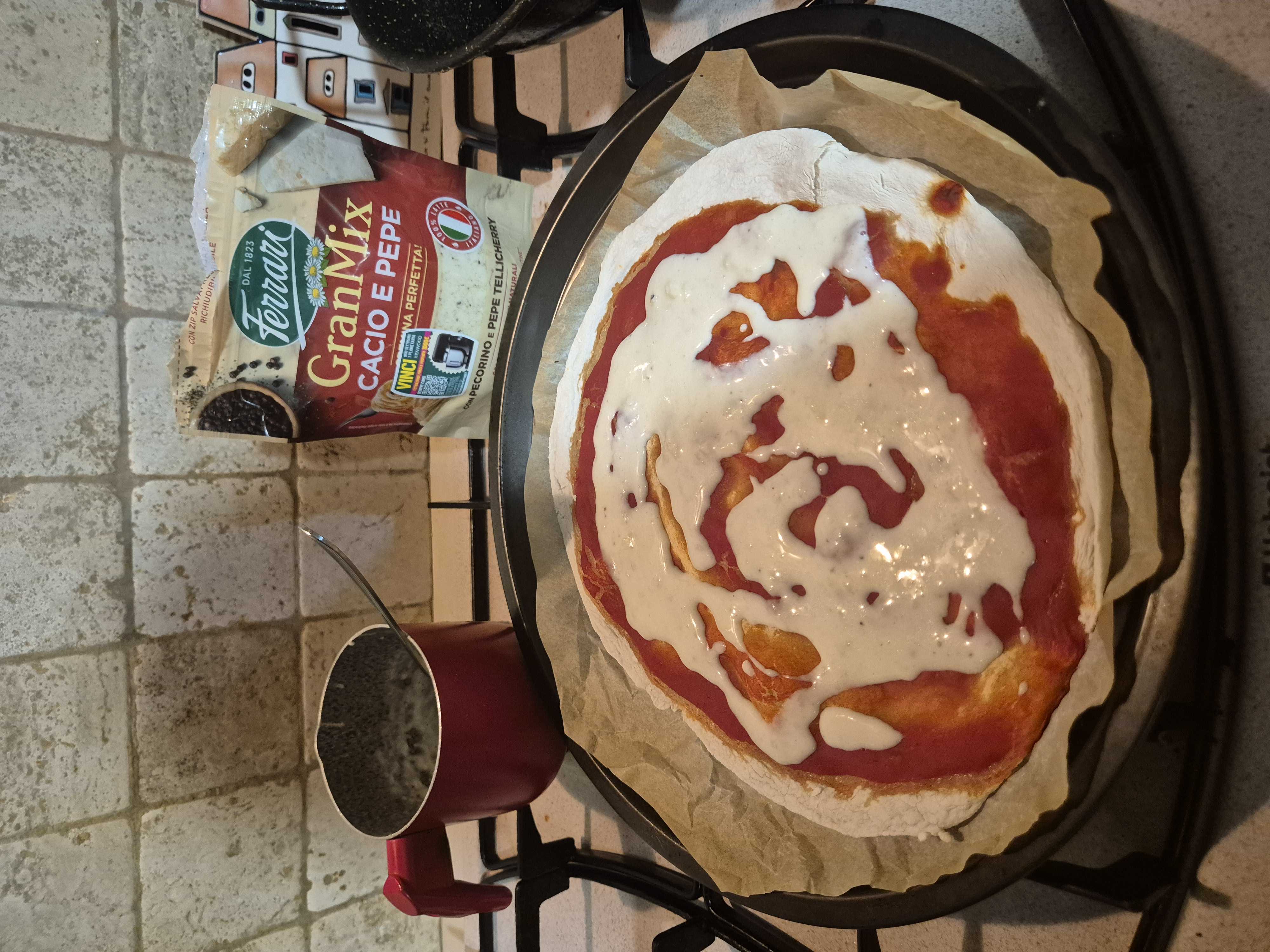 Pizza senza glutine carbonara